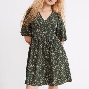 Madewell Women’s Poplin Floral Print Puff Sleeve Dress, Size 4